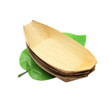 bamboo biodegradable leaf boat disposable for hotel home